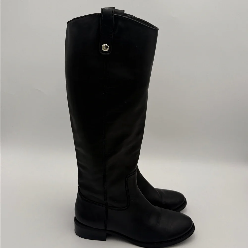 iNC fawne Black Women's riding calf Boots leather 7M casual office fall winter